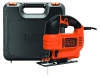 Black + Decker 520W Elektronik-Pendelhubstichsäge, 4-stufig, variable Drehzahl, Staubabsaugung, Koffer, KS701PEK -