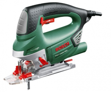 Bosch DIY Stichsäge PST 1000 PEL, 1 Sägeblatt T 144 D, 1 Sägeblatt-Set T234 5tlg., Spanreißschutz, Koffer (650 W, Schnitttiefe 100 mm in Holz, 10 mm in Stahl) -