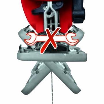 Einhell Stichsäge TC-JS 85 (620 W, max. 85 mm, 45° Schrägschnitt, Hubzahlregelung, 4-Stufen Pendelhub, Absaugadapter, Parallelanschlag, Koffer) - 