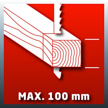 Einhell Stichsäge TE-JS 100 (750 W, max. 100 mm, 45° Schrägschnitt, Hubzahlregelung, 4-Stufen Pendelhub, Absaugadapter, Parallelanschlag, LED-Licht, Koffer) - 